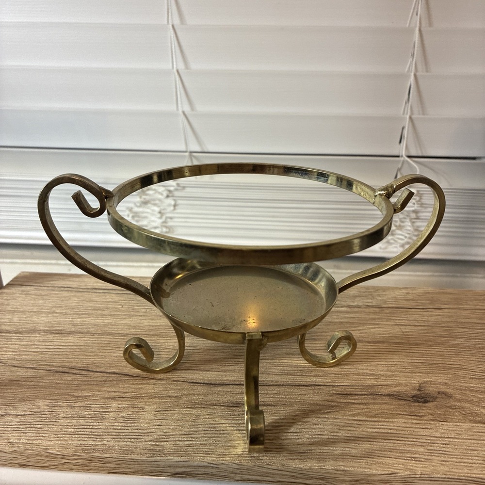 Retired Home Interiors Brass Colored Candle Holder